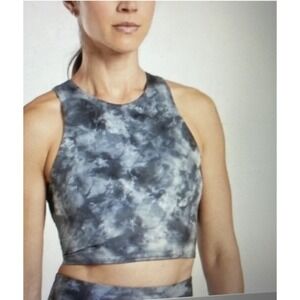 Athleta Conscious Crop Bra Women Small Grey Tie Dye Excellent Racerback Tank